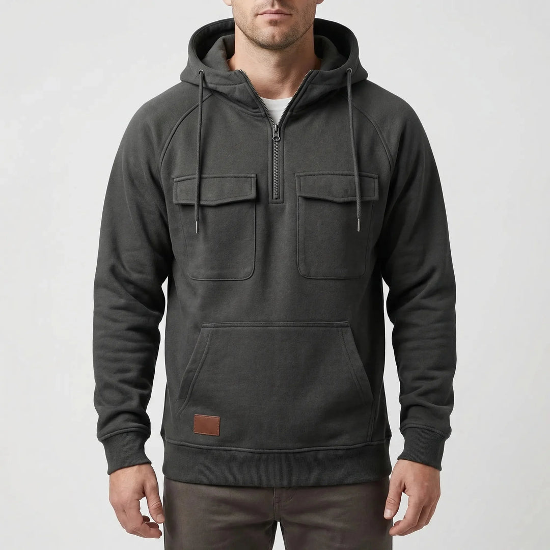 Kevin | Relaxed Half Zip Mens Hoodies with Chest Pockets