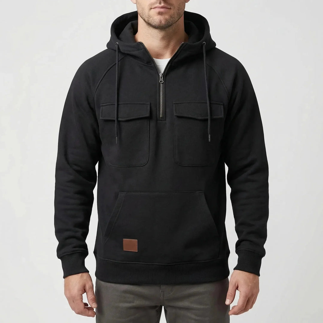 Kevin | Relaxed Half Zip Mens Hoodies with Chest Pockets