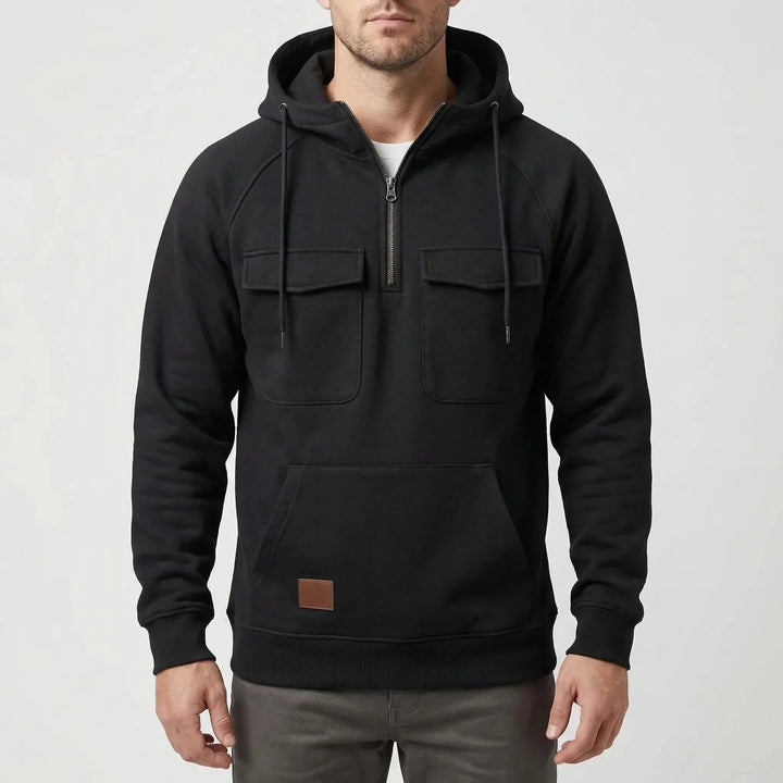 Kevin | Relaxed Half Zip Mens Hoodies with Chest Pockets