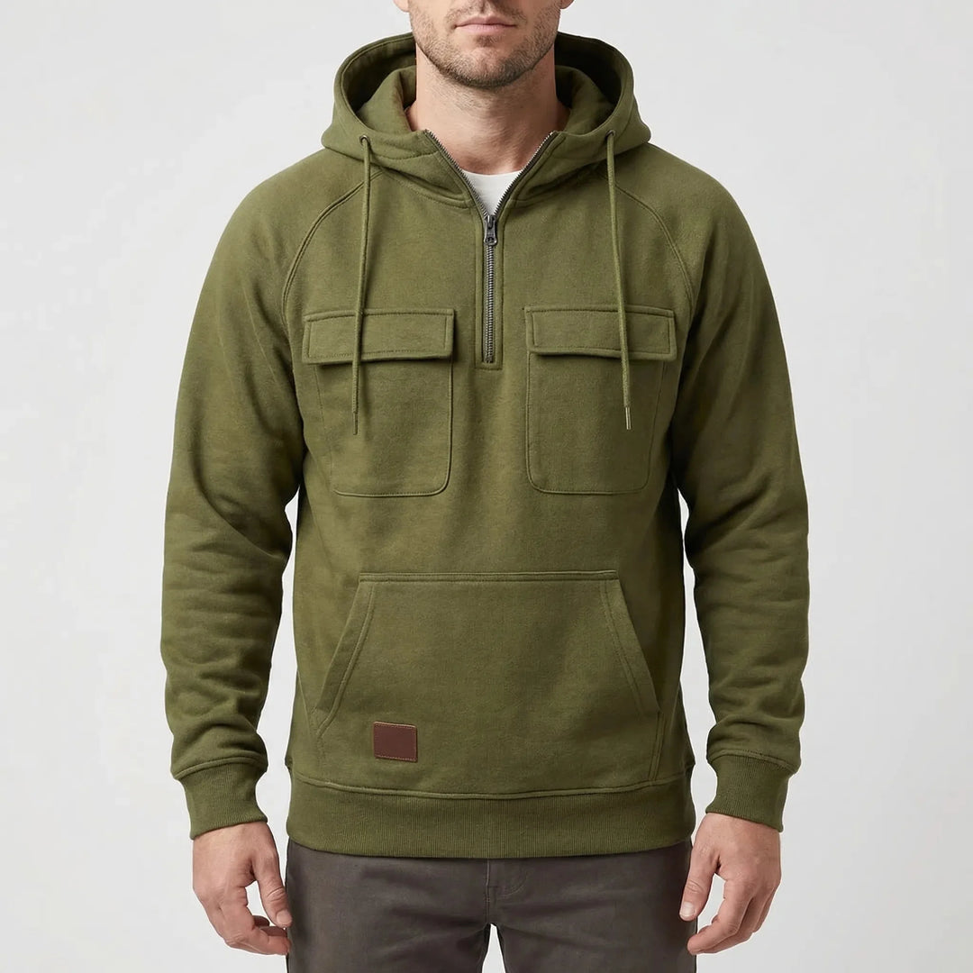 Kevin | Relaxed Half Zip Mens Hoodies with Chest Pockets