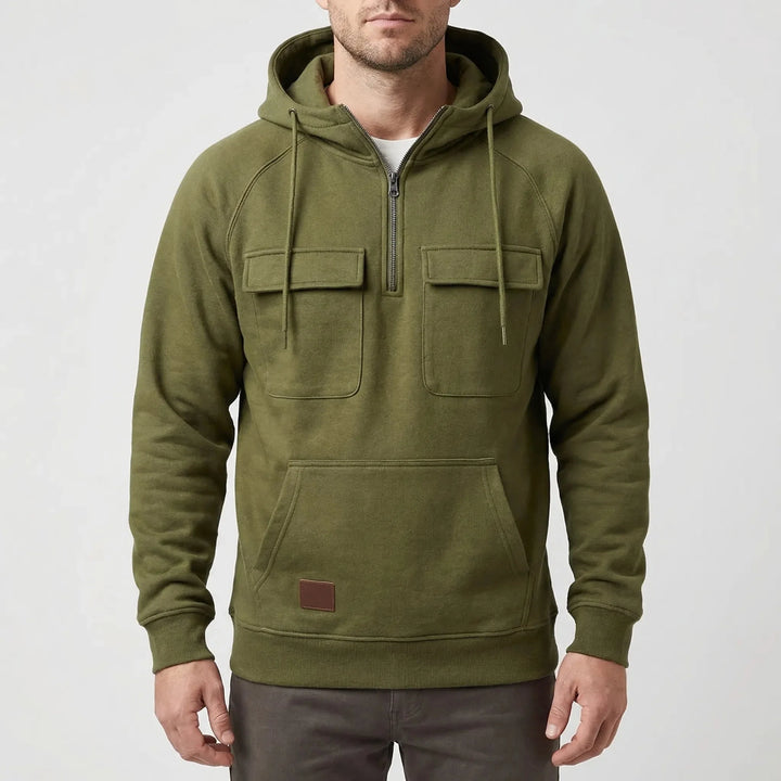 Kevin | Relaxed Half Zip Mens Hoodies with Chest Pockets