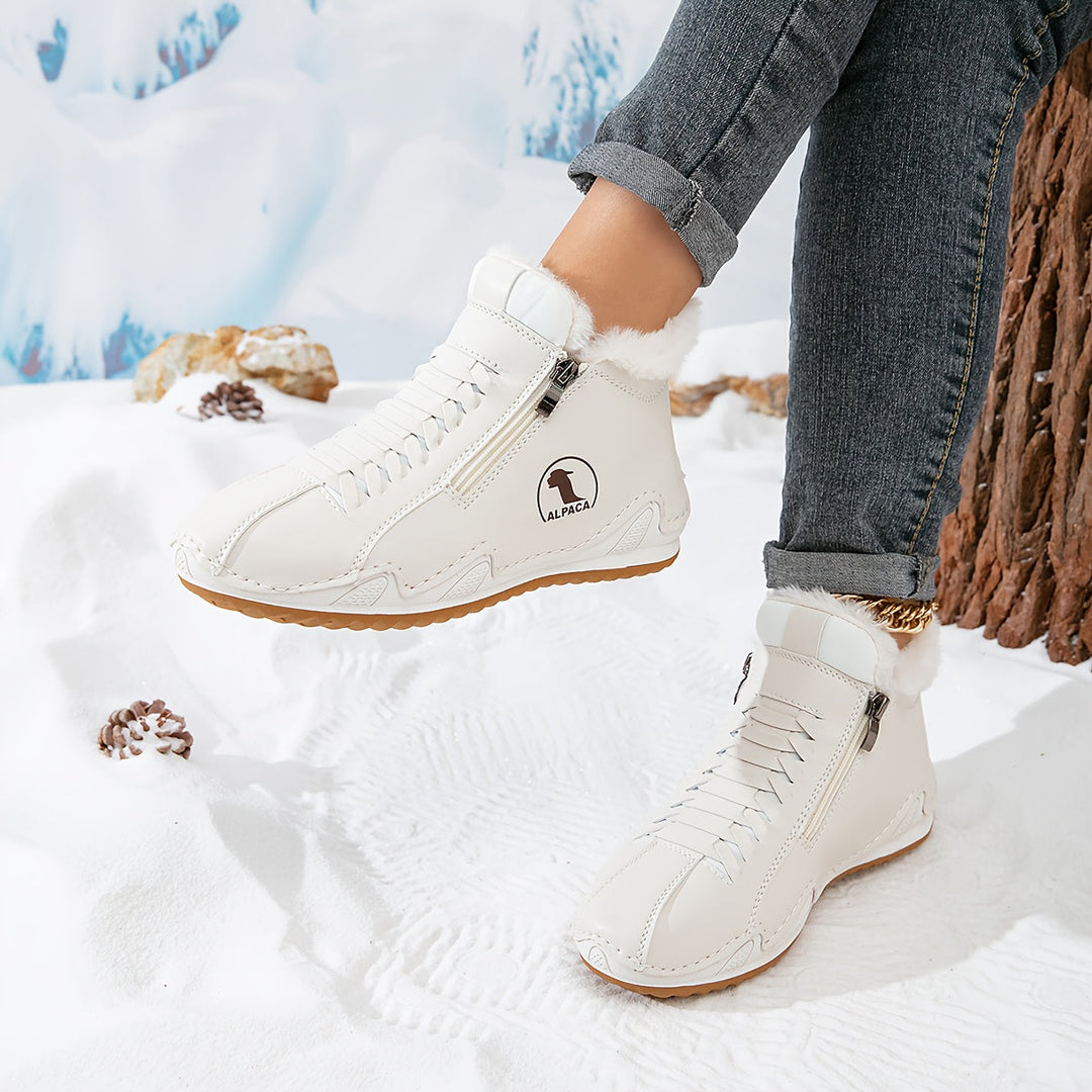 Kimberly | Lace-Up Side-Zip Ankle Snow Boots
