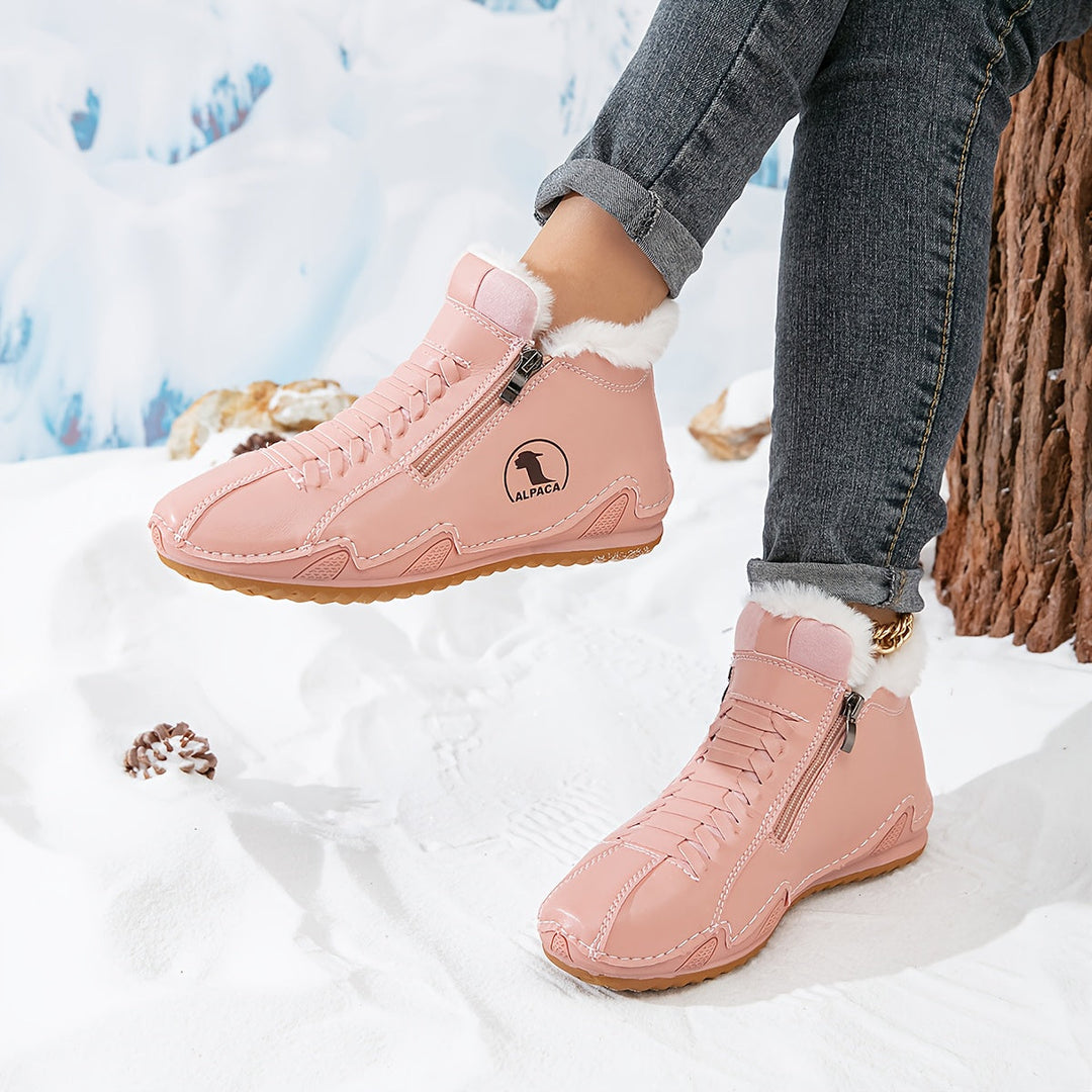 Kimberly | Lace-Up Side-Zip Ankle Snow Boots
