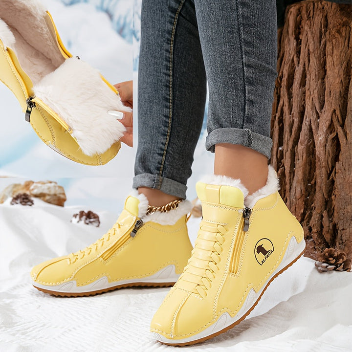 Kimberly | Lace-Up Side-Zip Ankle Snow Boots