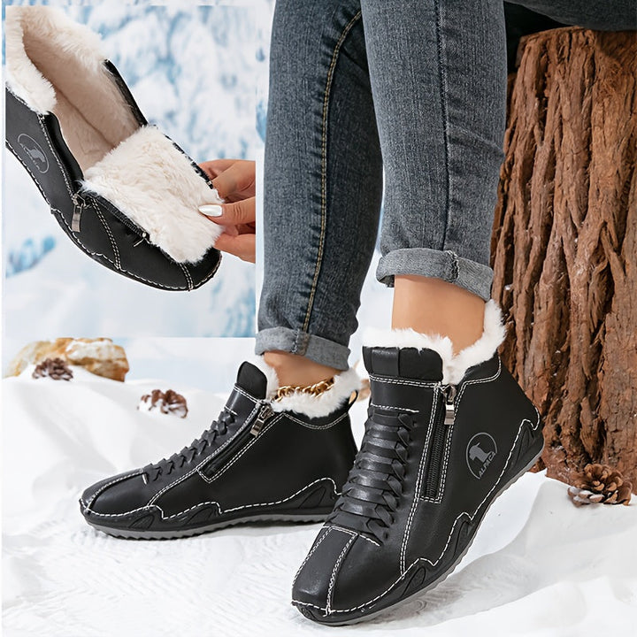 Kimberly | Lace-Up Side-Zip Ankle Snow Boots