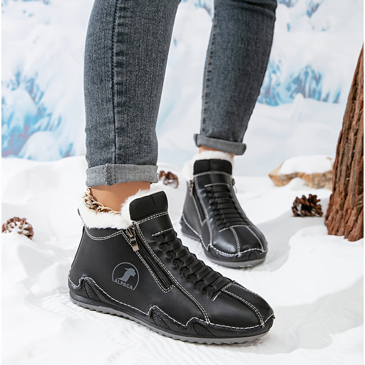 Kimberly | Lace-Up Side-Zip Ankle Snow Boots