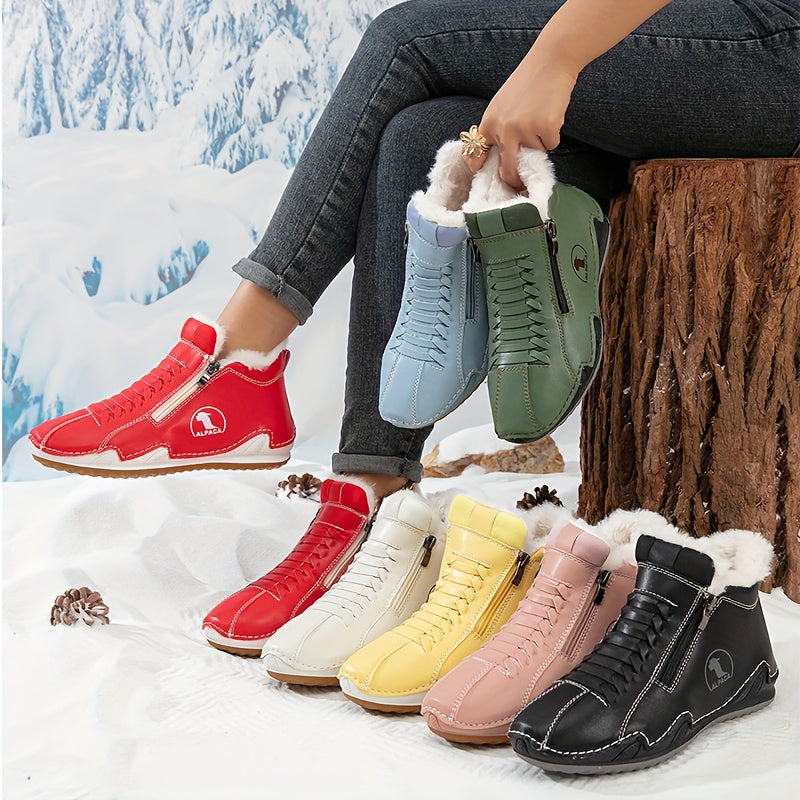Kimberly | Lace-Up Side-Zip Ankle Snow Boots