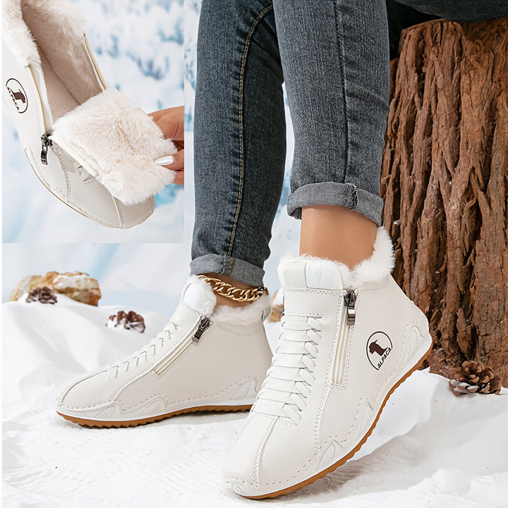 Kimberly | Lace-Up Side-Zip Ankle Snow Boots