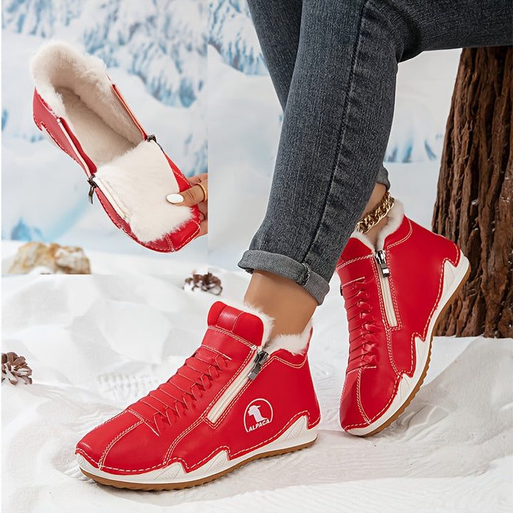Kimberly | Lace-Up Side-Zip Ankle Snow Boots