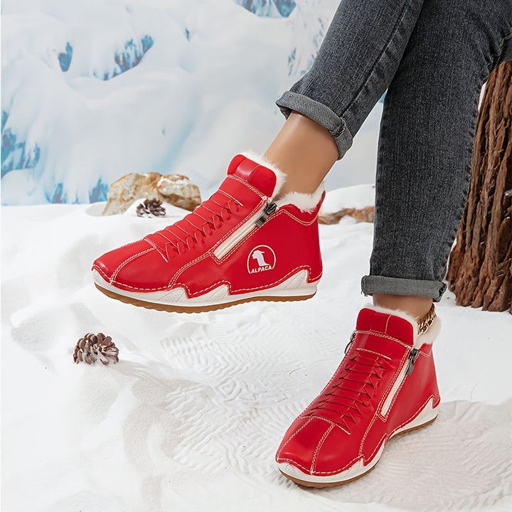 Kimberly | Lace-Up Side-Zip Ankle Snow Boots