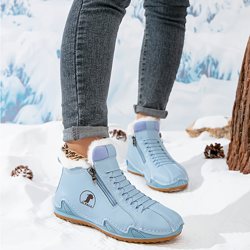 Kimberly | Lace-Up Side-Zip Ankle Snow Boots