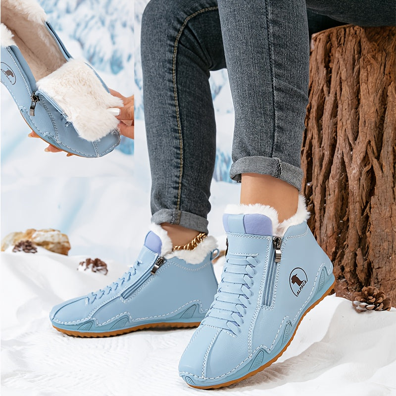 Kimberly | Lace-Up Side-Zip Ankle Snow Boots