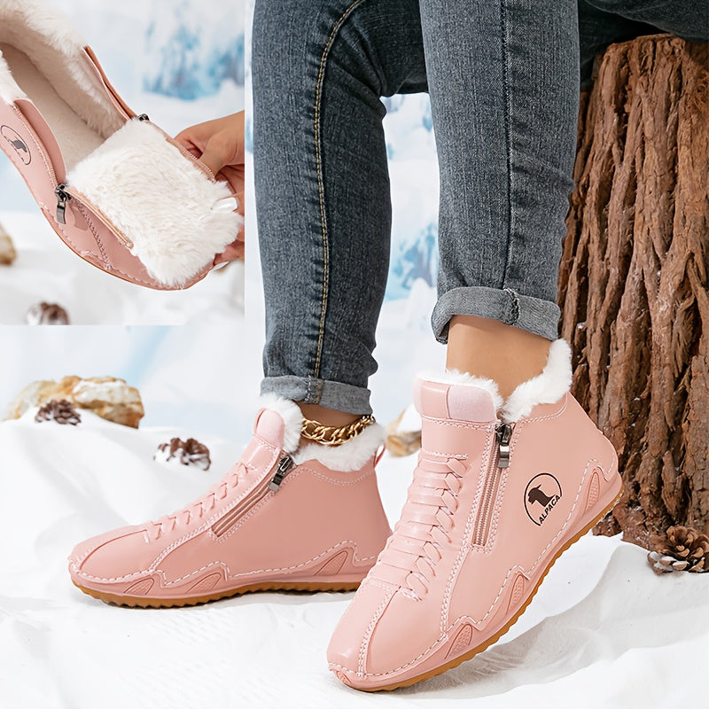 Kimberly | Lace-Up Side-Zip Ankle Snow Boots