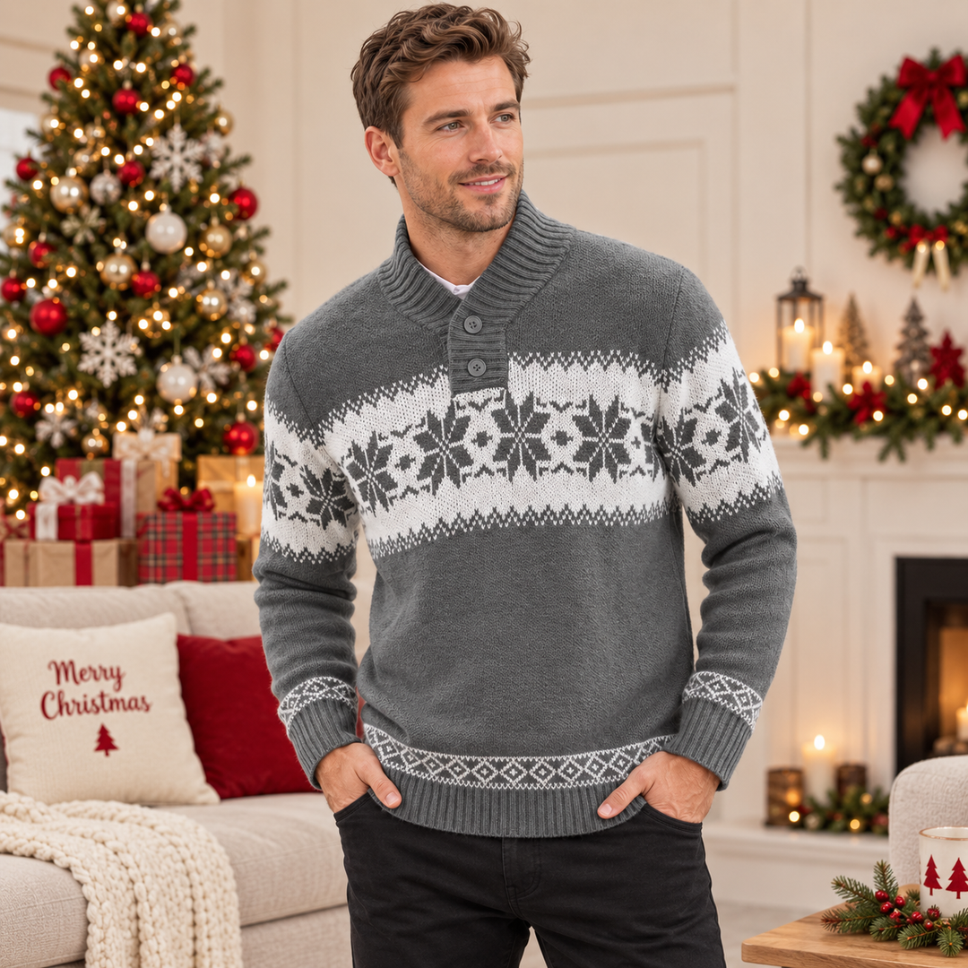 Kyle | Fair Isle Snowflake Mens Christmas Sweater