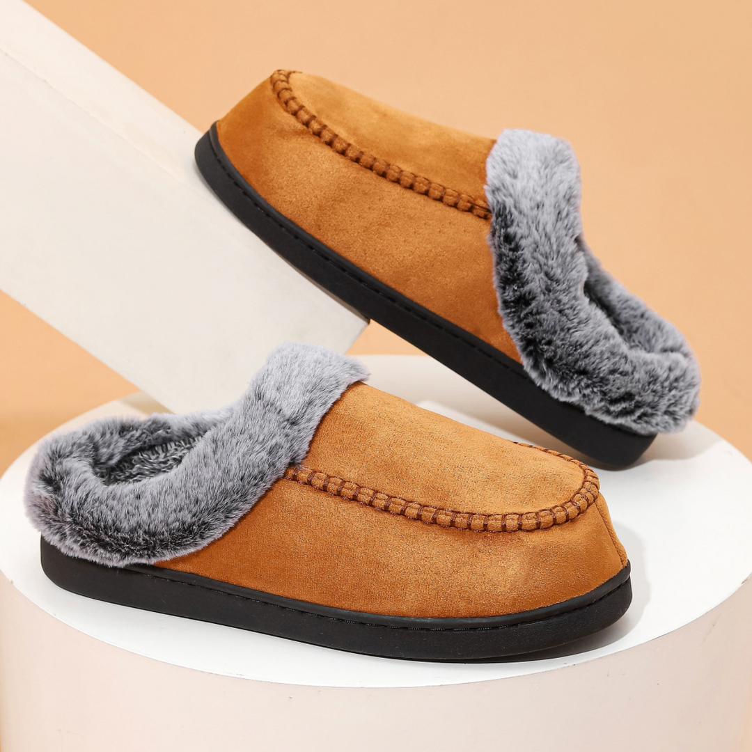 Larry | Classic Cozy Fuzzy Moccasin Slippers