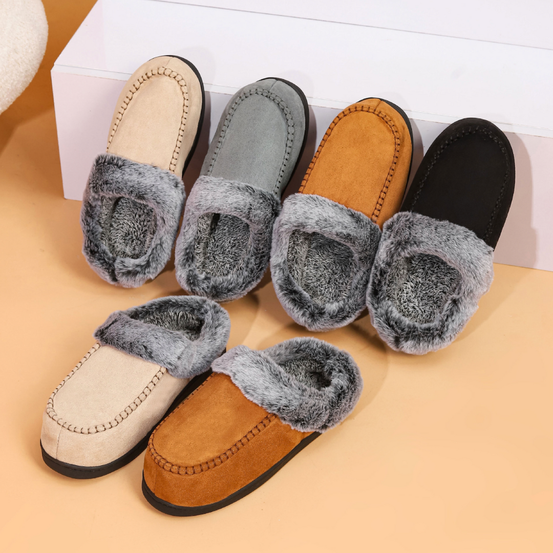 Larry | Classic Cozy Fuzzy Moccasin Slippers