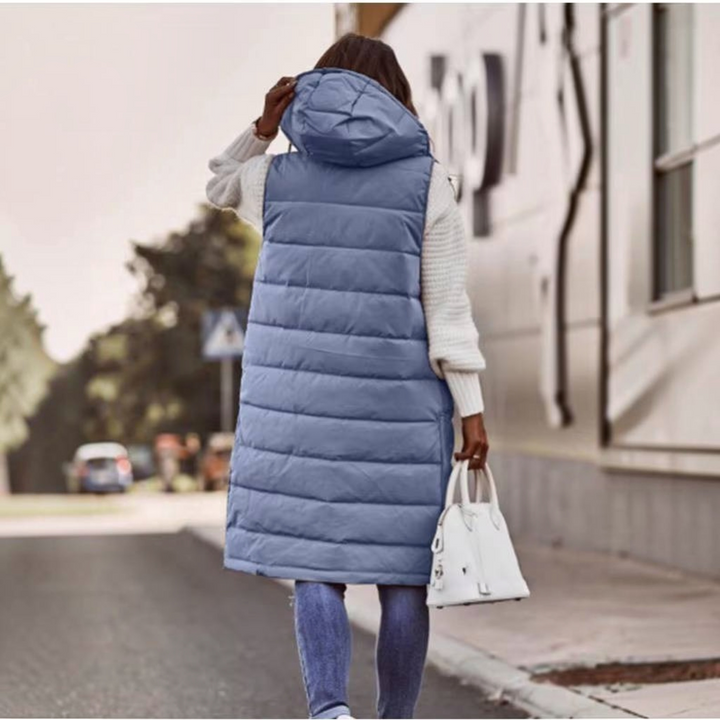 Laura | Cozy Long Hooded Puffer Jacket Vest