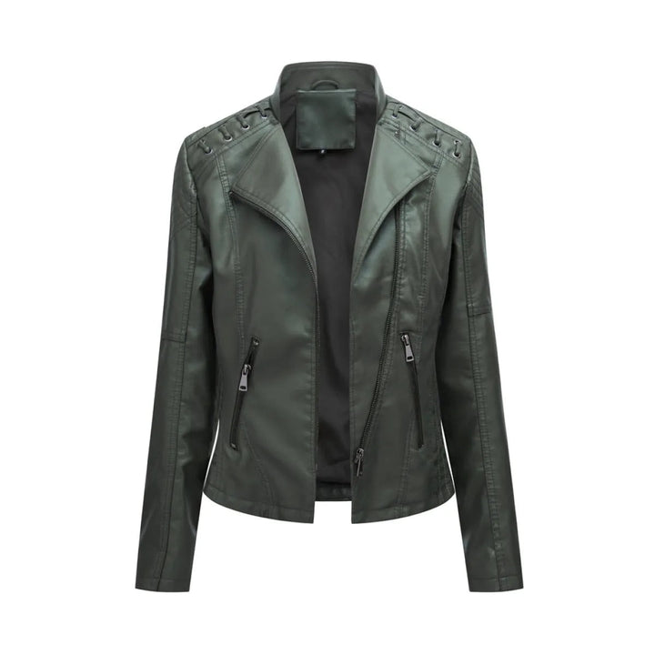 Laura | Elegant Slim Fit Moto Leather Jacket