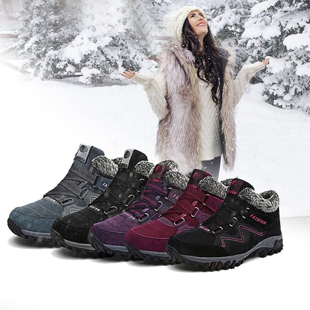 Laura | Plush-Lined Ankle Snow Boots with Straps