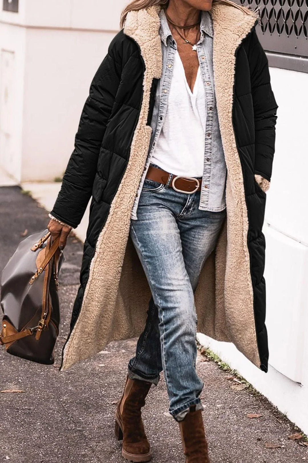 Laura | Refined Reversible Hooded Long Winter Coat