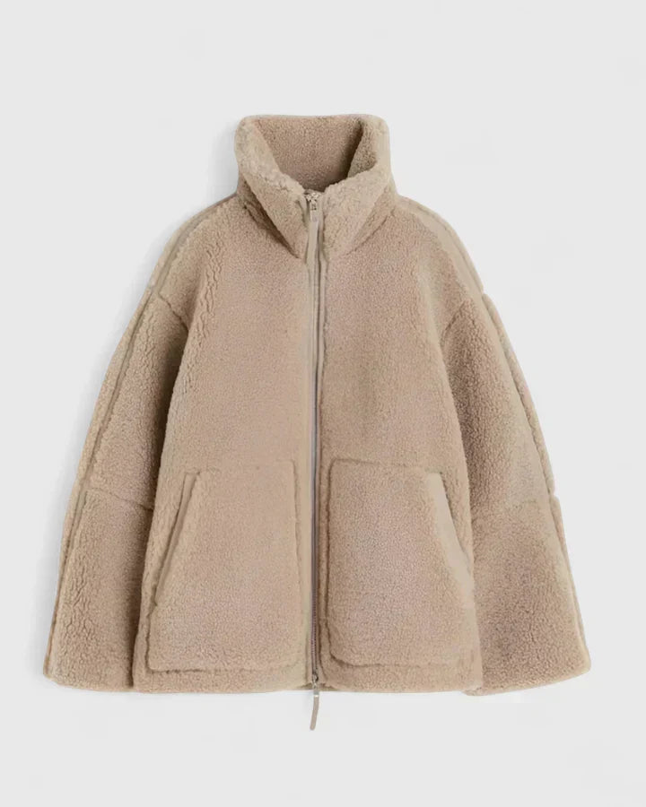 Lauren | Classic High Collar Zip Up Sherpa Jacket Women