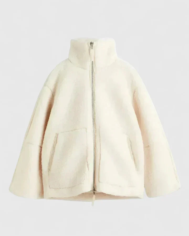 Lauren | Classic High Collar Zip Up Sherpa Jacket Women