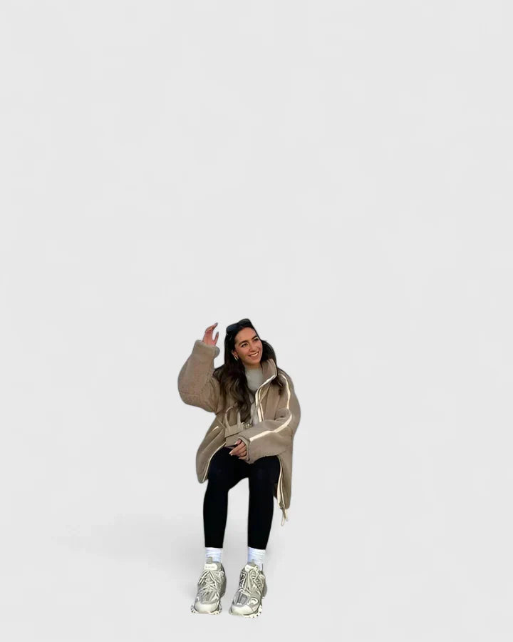 Lauren | Classic High Collar Zip Up Sherpa Jacket Women