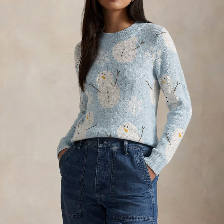 Linda | Chic Reindeer Print Crewneck Sweatshirt