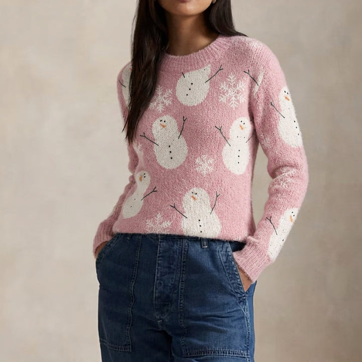 Linda | Chic Reindeer Print Crewneck Sweatshirt