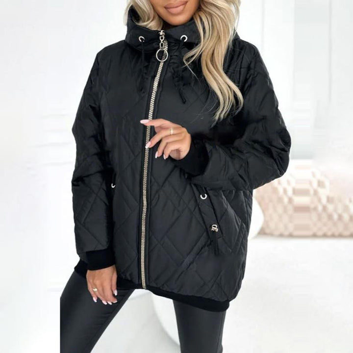 Lisa | Polished Diamond Quilted Hooded Puffer Jacket