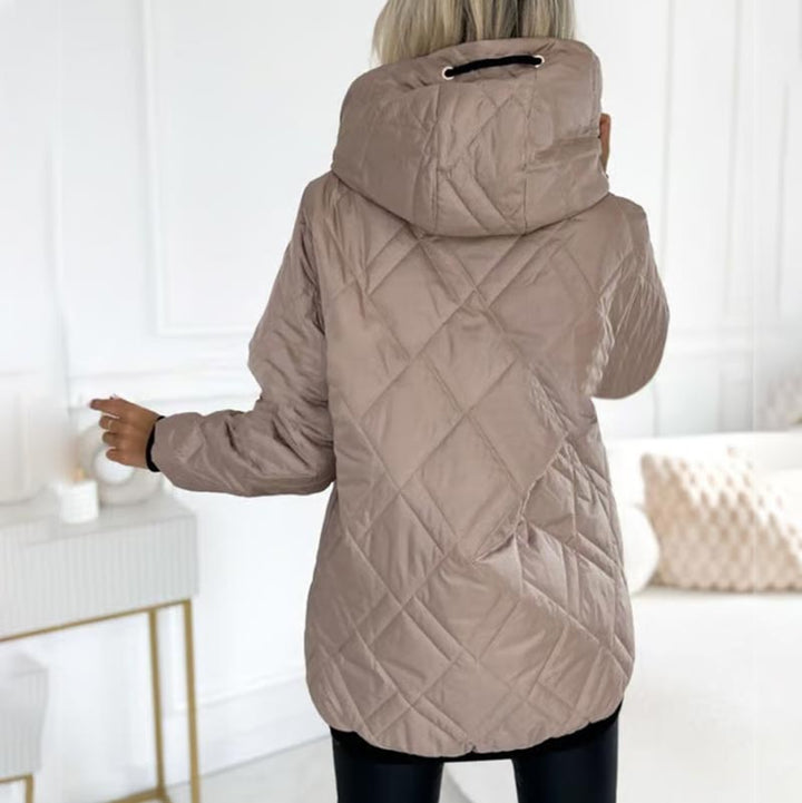 Lisa | Polished Diamond Quilted Hooded Puffer Jacket