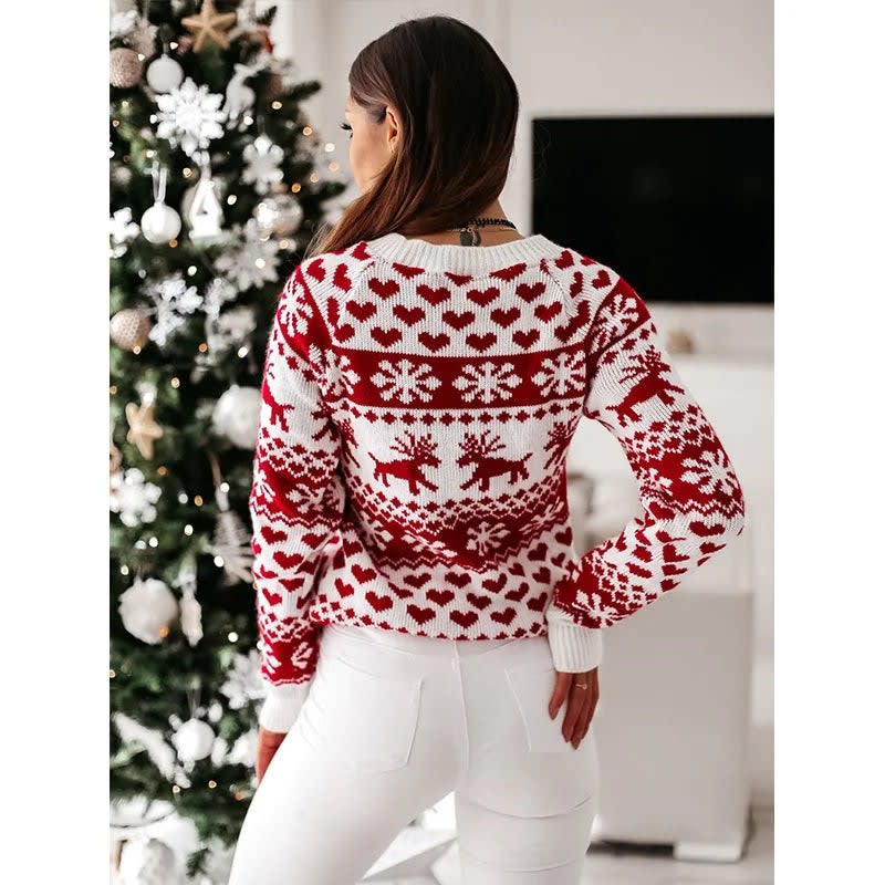 Lisa | Relaxed Reindeer Fair Isle Christmas Sweater Women