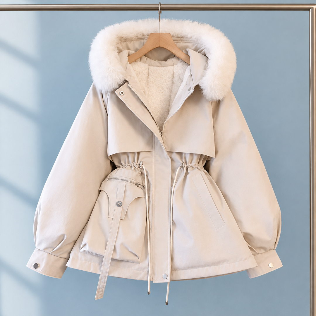Lori | Relaxed Hooded Fur Trim Parka Coat