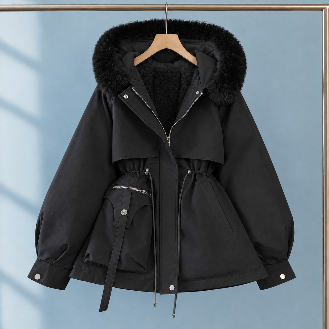 Lori | Relaxed Hooded Fur Trim Parka Coat