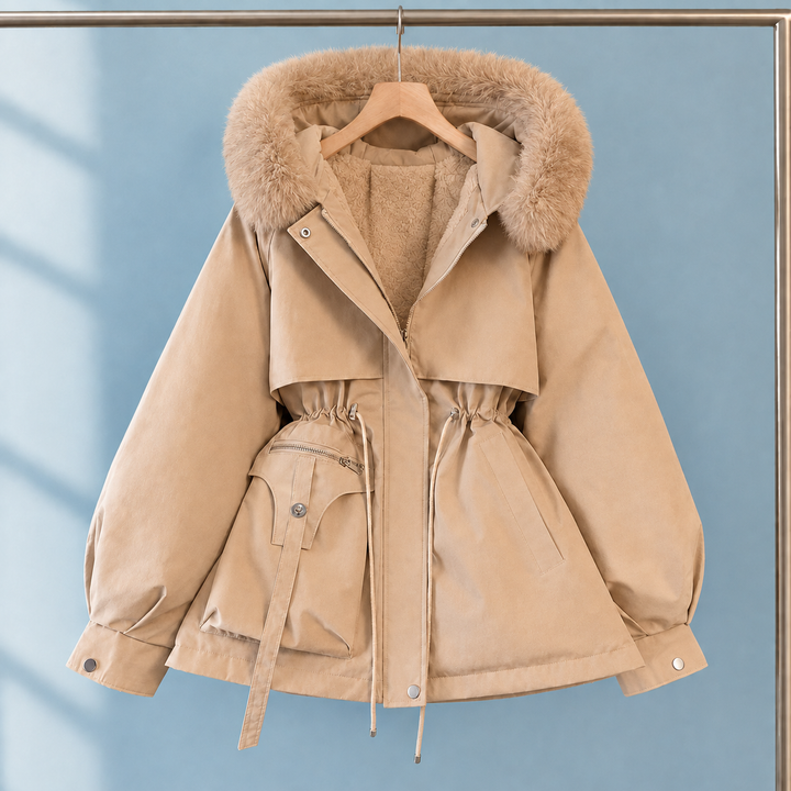 Lori | Relaxed Hooded Fur Trim Parka Coat