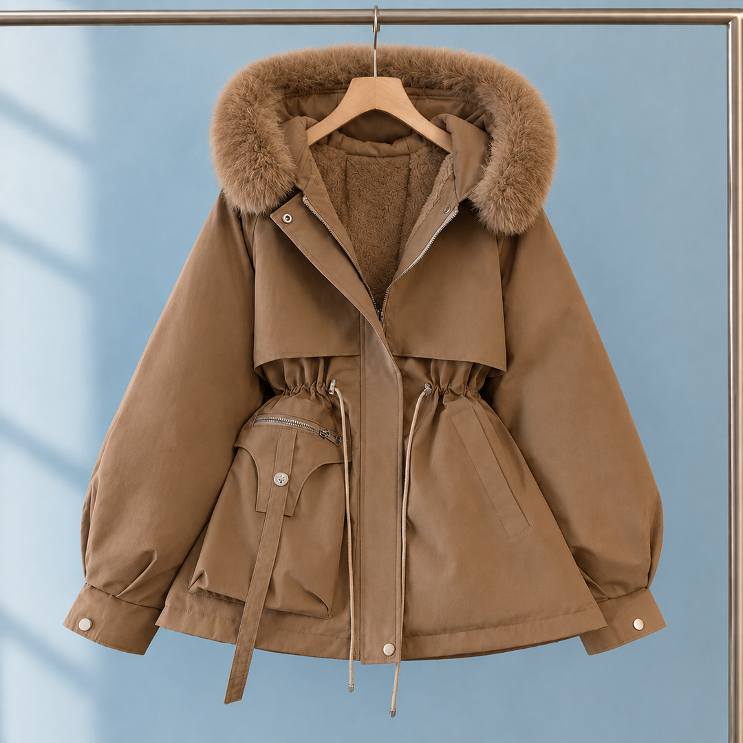Lori | Relaxed Hooded Fur Trim Parka Coat