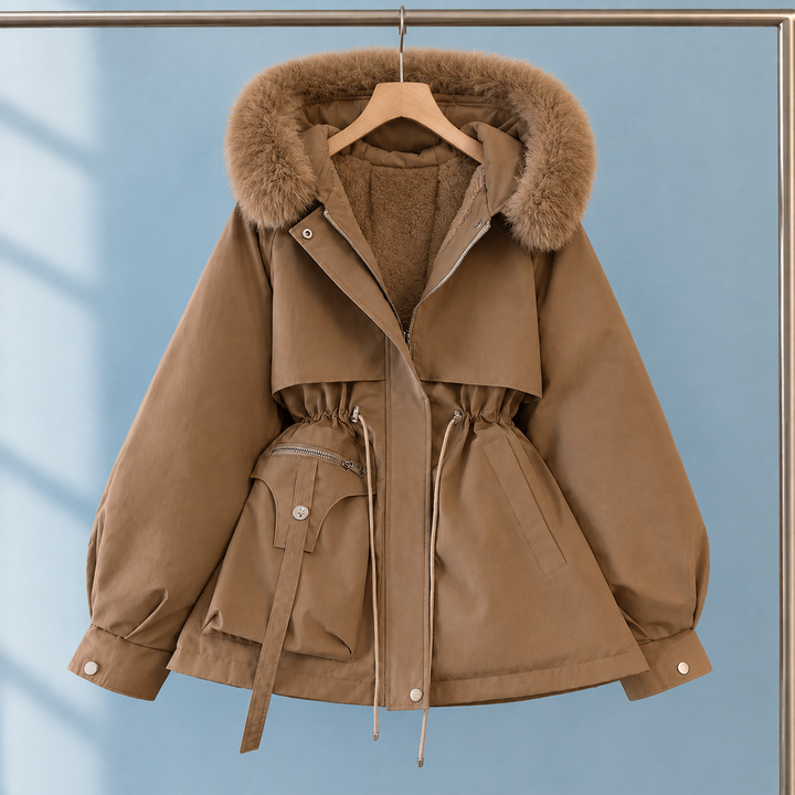 Lori | Relaxed Hooded Fur Trim Parka Coat