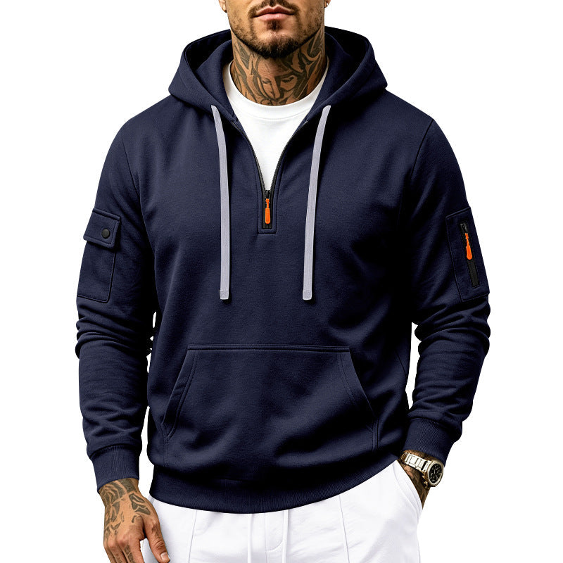 Lucas | Cozy Half-Zip Mens Hoodies with Sleeve Pockets