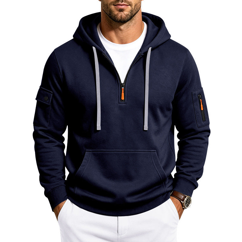 Lucas | Cozy Half-Zip Mens Hoodies with Sleeve Pockets
