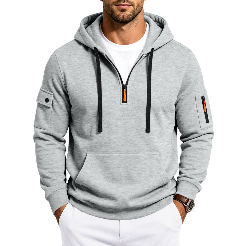 Lucas | Cozy Half-Zip Mens Hoodies with Sleeve Pockets