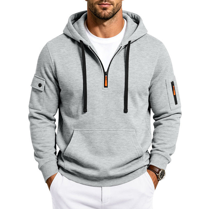 Lucas | Cozy Half-Zip Mens Hoodies with Sleeve Pockets