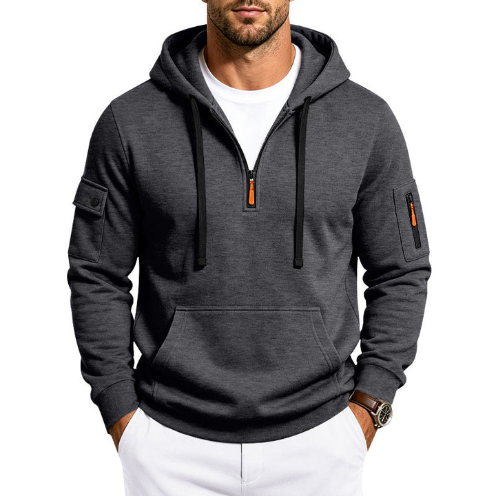 Lucas | Cozy Half-Zip Mens Hoodies with Sleeve Pockets