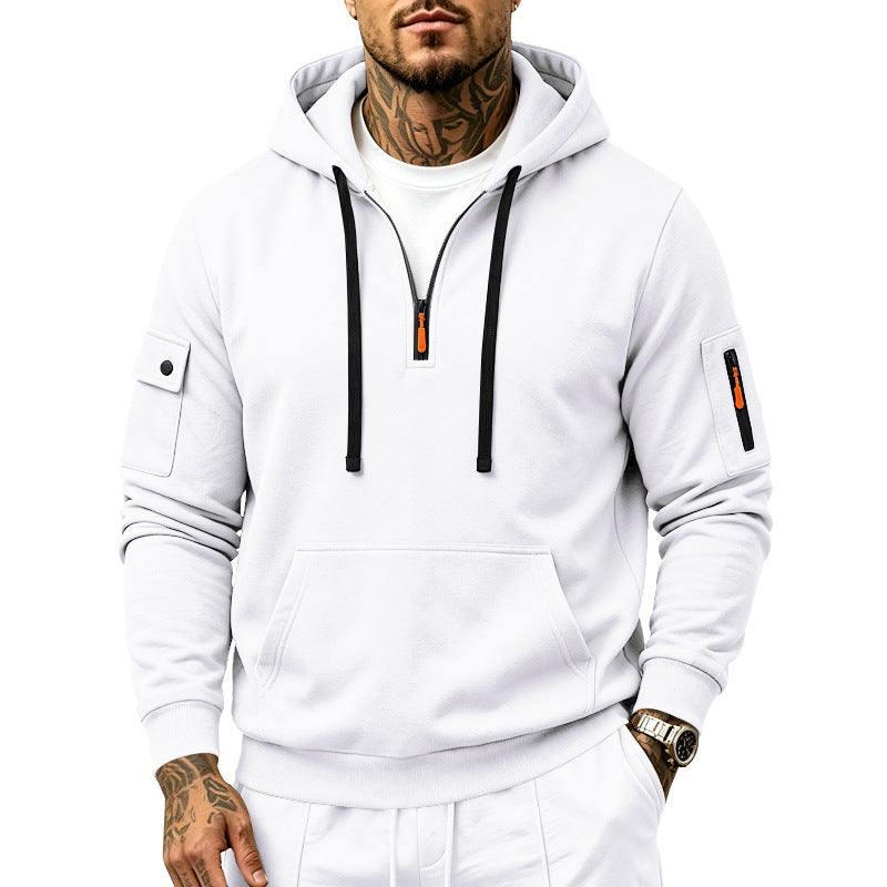 Lucas | Cozy Half-Zip Mens Hoodies with Sleeve Pockets