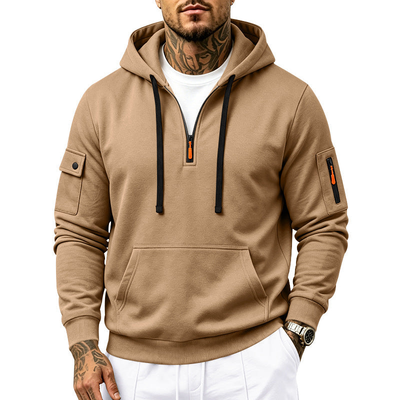 Lucas | Cozy Half-Zip Mens Hoodies with Sleeve Pockets