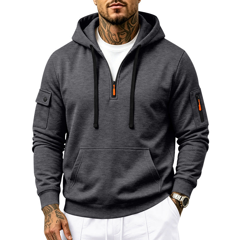 Lucas | Cozy Half-Zip Mens Hoodies with Sleeve Pockets