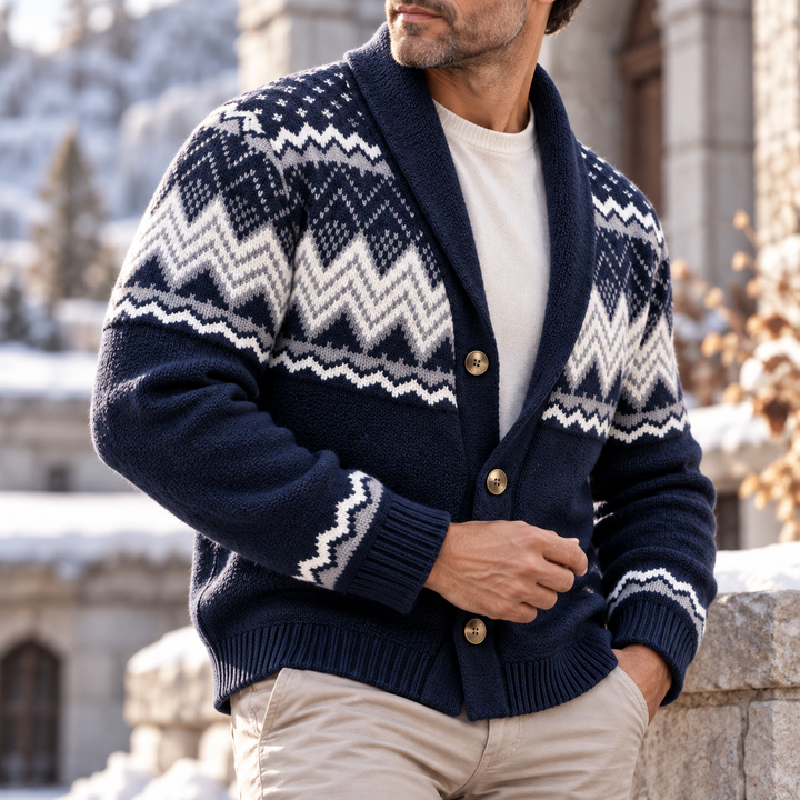 Lucas | Stylish Fair Isle Mens Christmas Sweater Cardigan