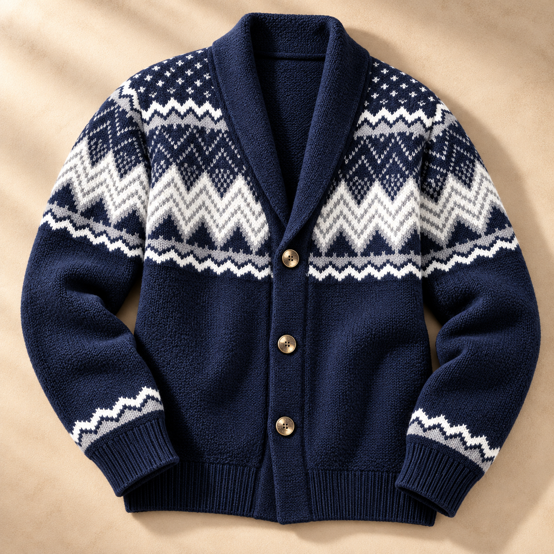 Lucas | Stylish Fair Isle Mens Christmas Sweater Cardigan
