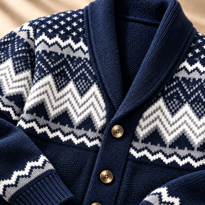 Lucas | Stylish Fair Isle Mens Christmas Sweater Cardigan