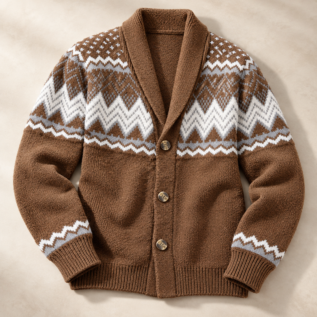 Lucas | Stylish Fair Isle Mens Christmas Sweater Cardigan