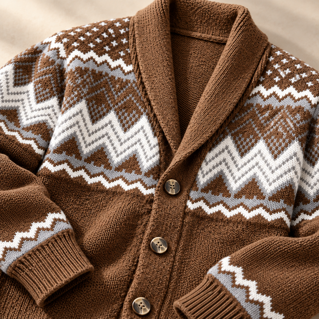 Lucas | Stylish Fair Isle Mens Christmas Sweater Cardigan